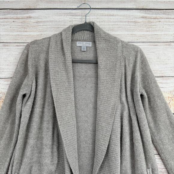 Barefoot Dreams CozyChic Lite Open Front Cardigan Sweater Womens XS/S Gray Beige - Picture 3 of 13